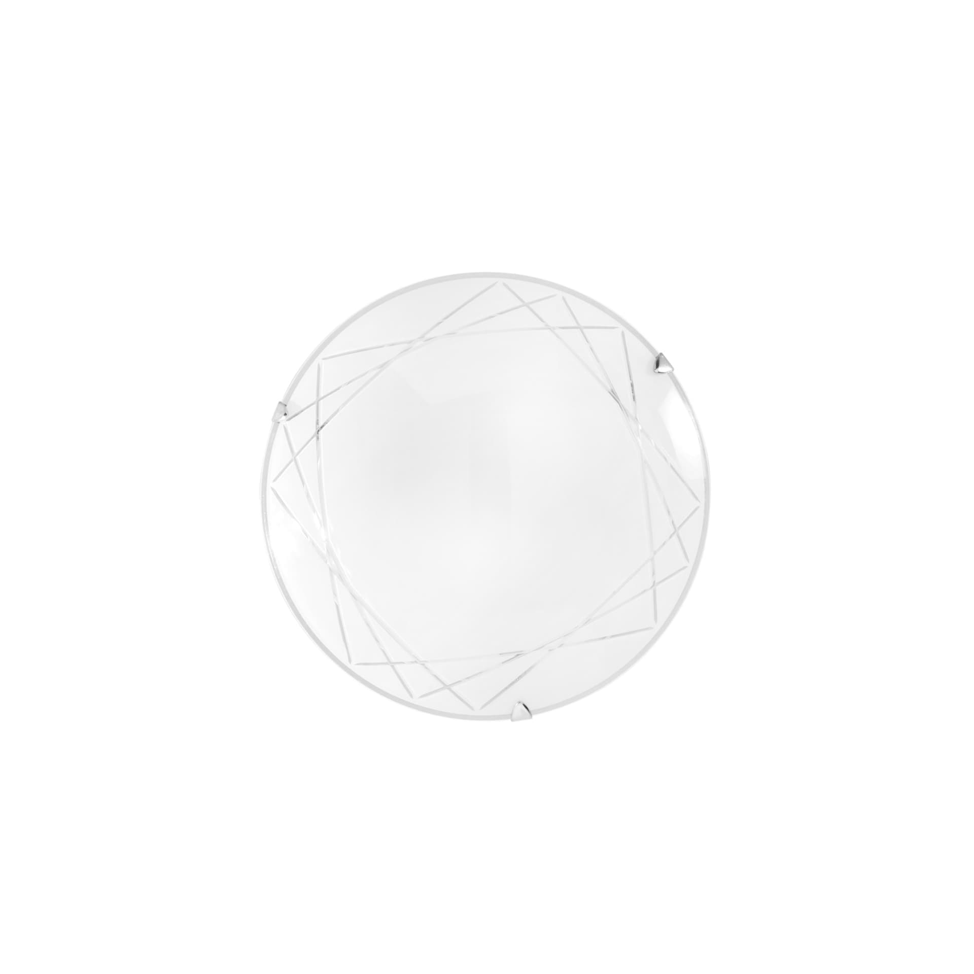 Plafoniera Tonda in Vetro satinato Decoro geometrico dal Design classico 2X 3XE27 - 9