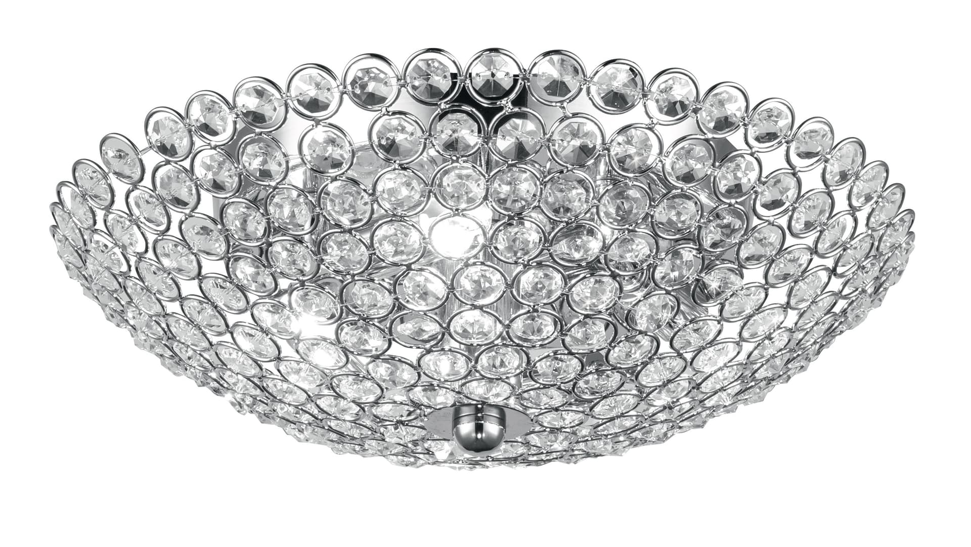 Plafoniera Cristalli K9 e Cromo Specchio Design elegante Disponibile in 2 dimensioni  4X 6XG9 - 12
