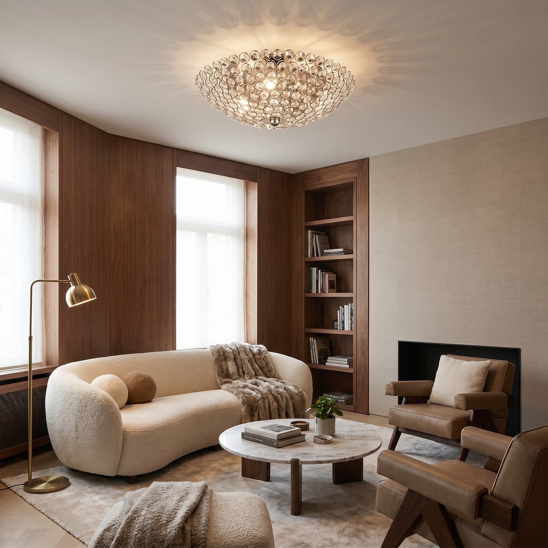 Plafoniera Cristalli K9 e Cromo Specchio Design elegante Disponibile in 2 dimensioni  4X 6XG9 - 2