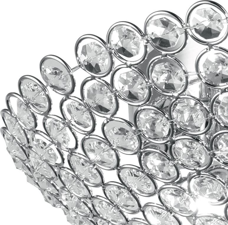 Plafoniera Cristalli K9 e Cromo Specchio Design elegante Disponibile in 2 dimensioni  4X 6XG9 - 7