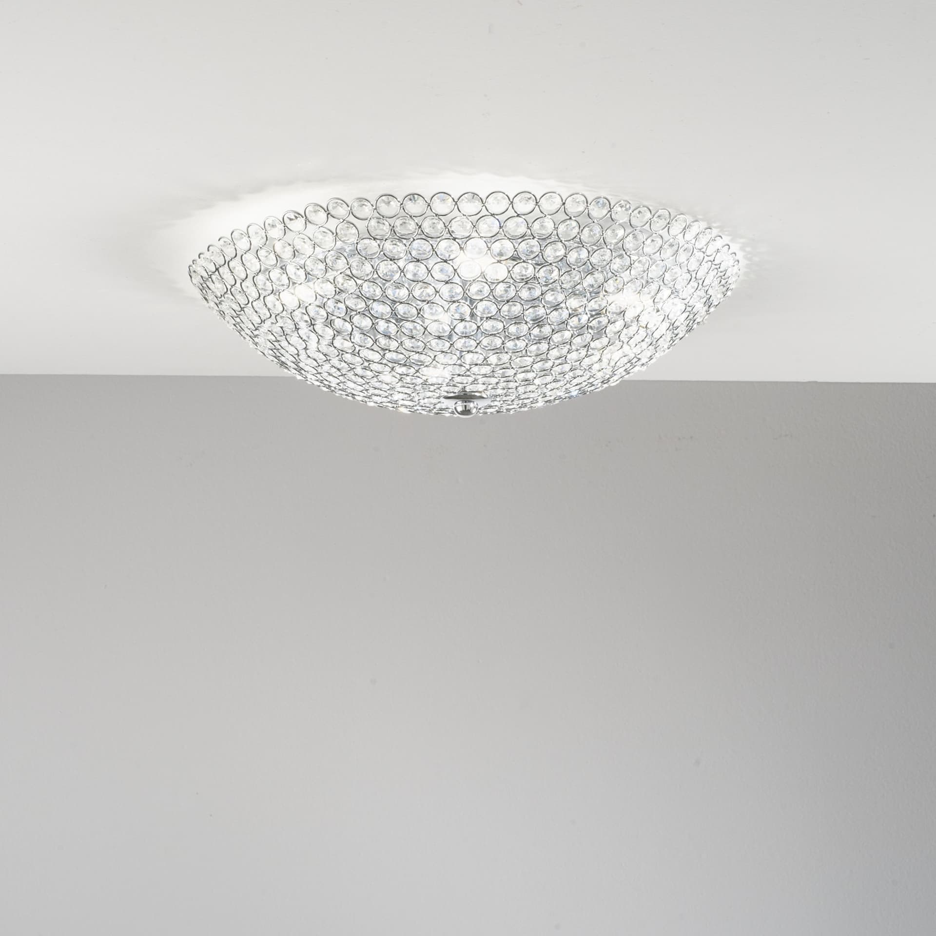 Plafoniera Cristalli K9 e Cromo Specchio Design elegante Disponibile in 2 dimensioni  4X 6XG9 - 10