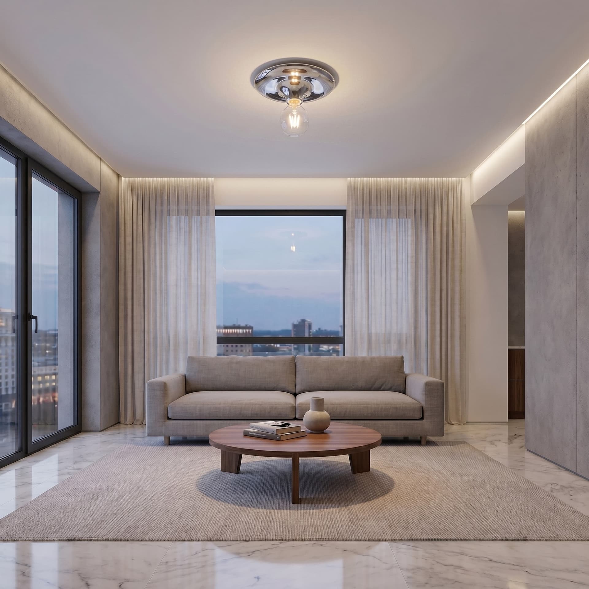 Plafoniera design classico per interni bianca o cromo 1XE27 - 6