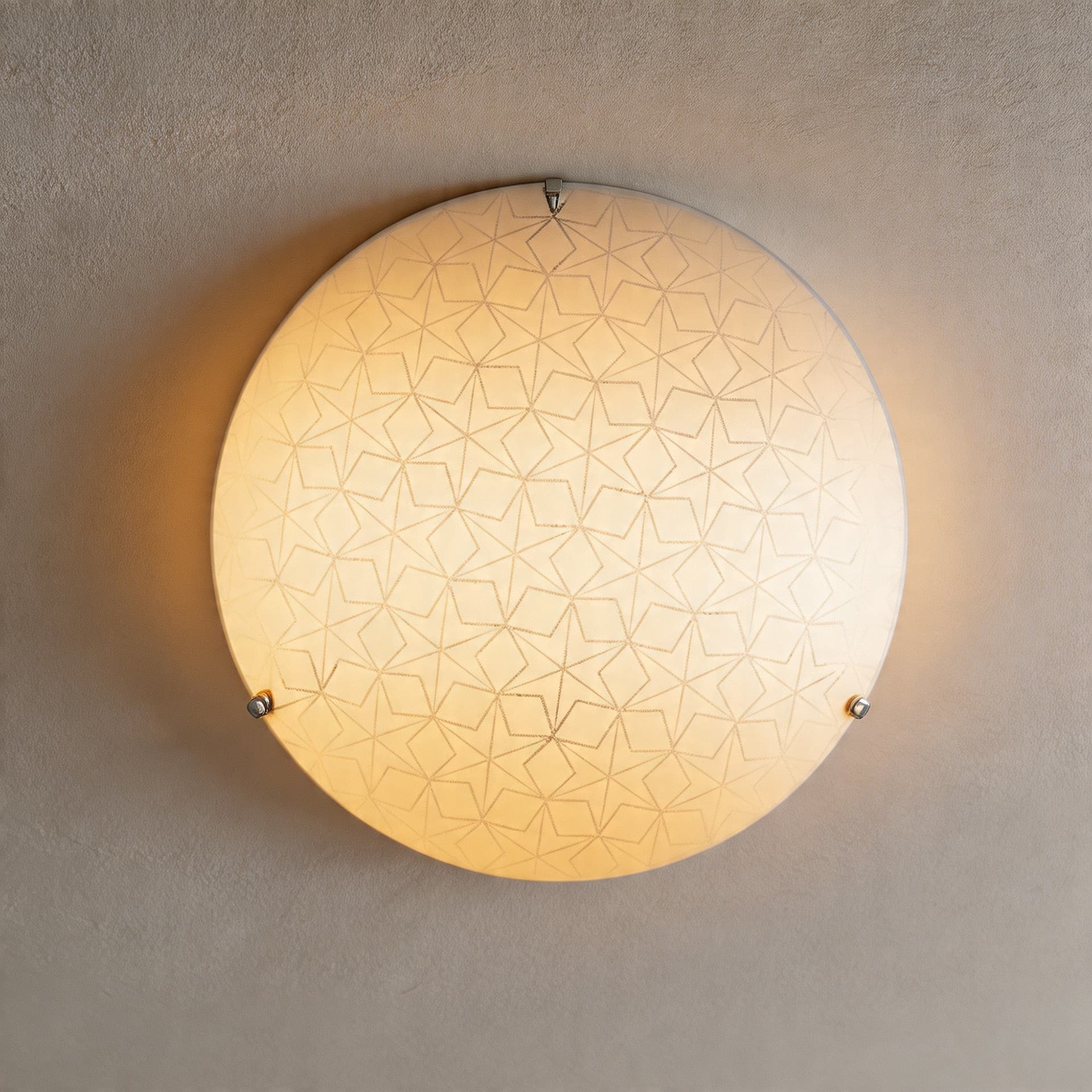 Plafoniera da 40cm in vetro con decoro a stelle 3XE27 - 3