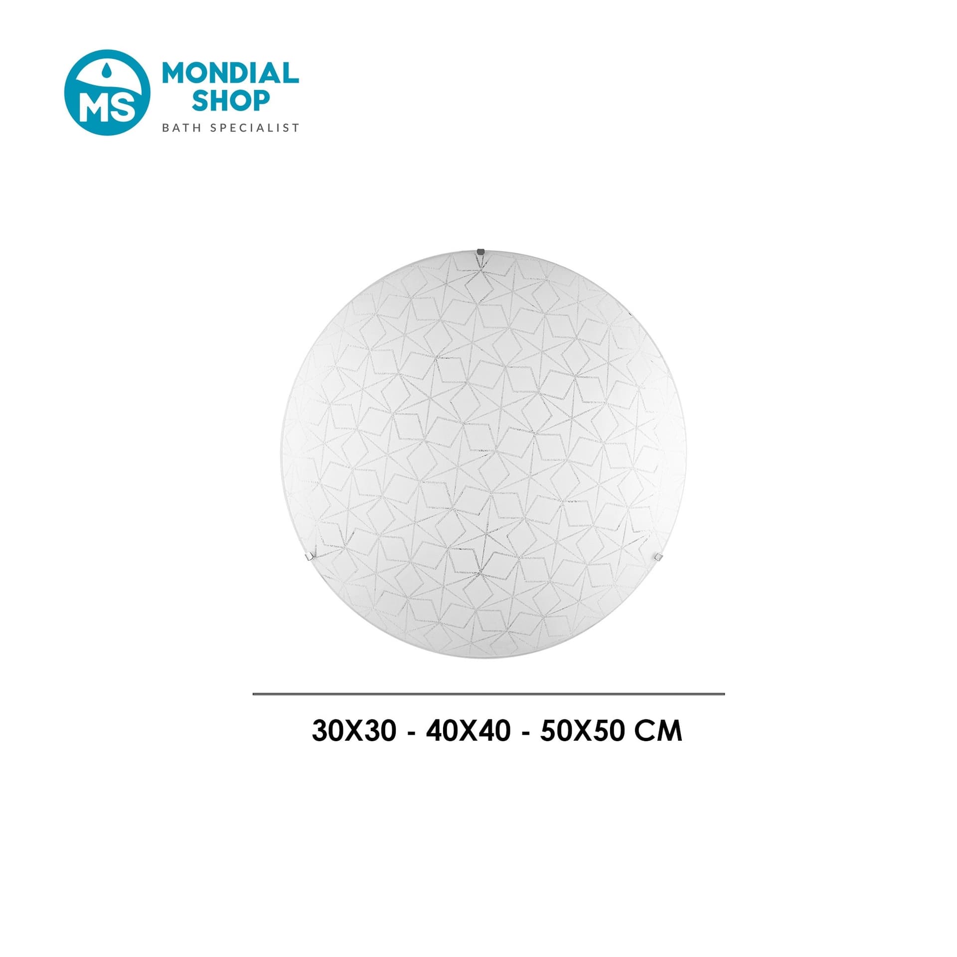 Plafoniera da 40cm in vetro con decoro a stelle 3XE27 - 4