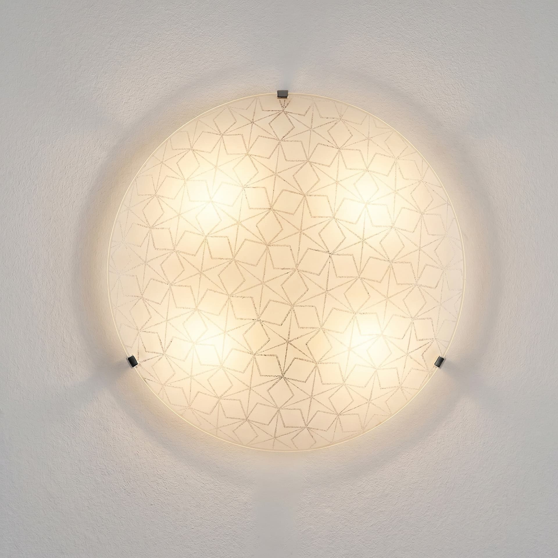 Plafoniera da 40cm in vetro con decoro a stelle 3XE27 - 5