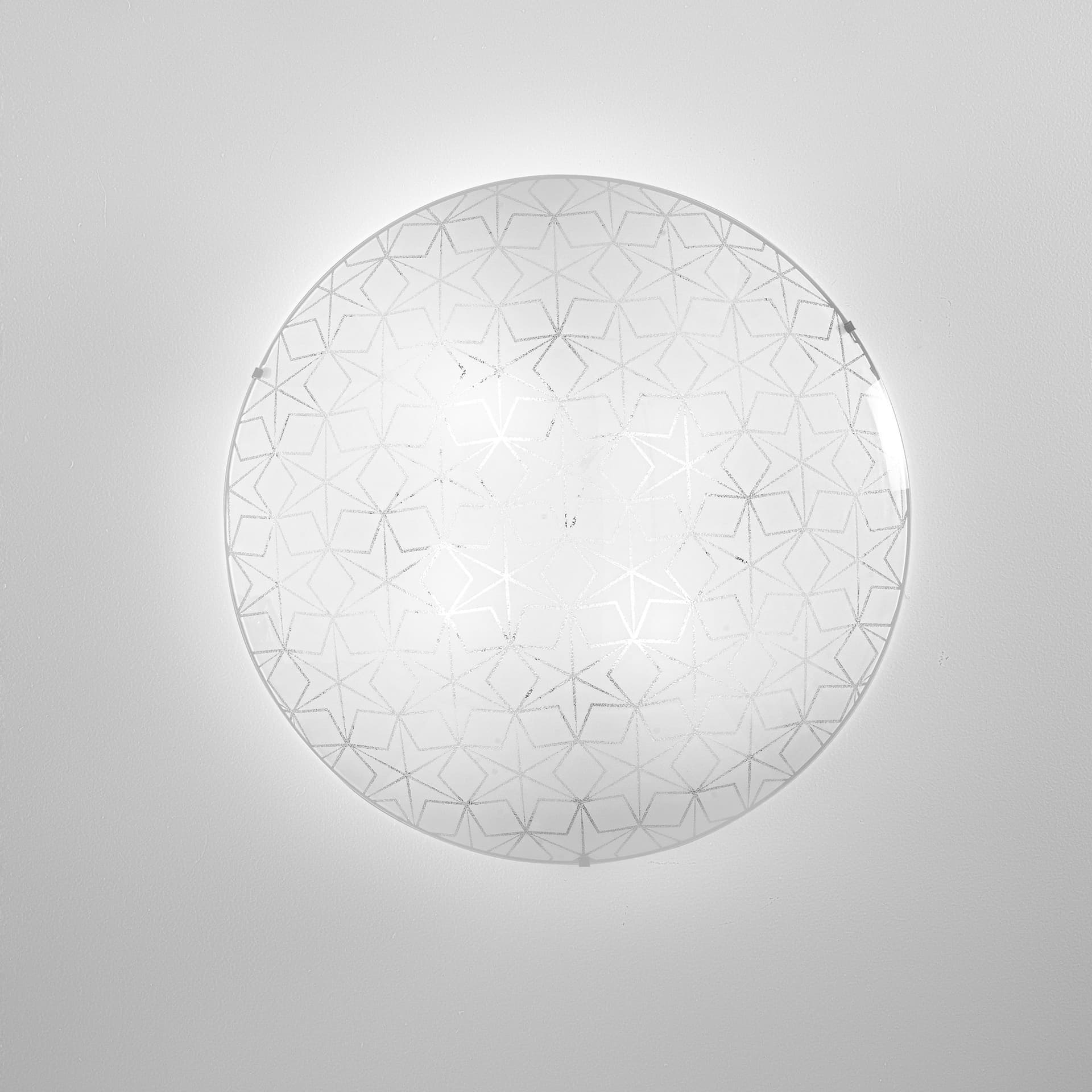 Plafoniera da 40cm in vetro con decoro a stelle 3XE27 - 10