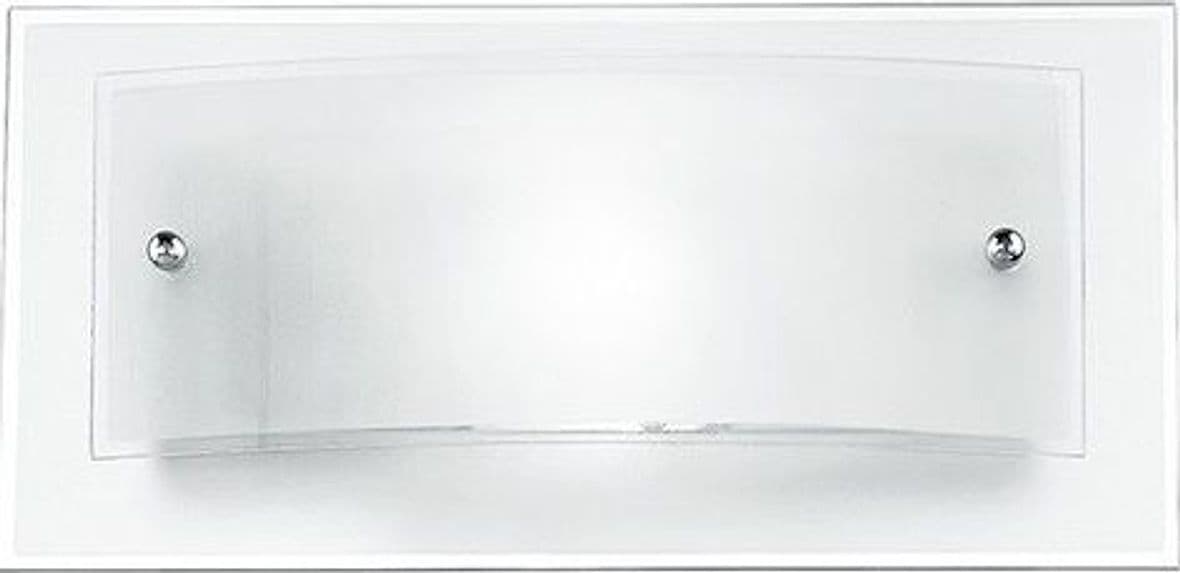 Applique rettangoalre ricurva bianca e trasparente 60 watt E27 - 2