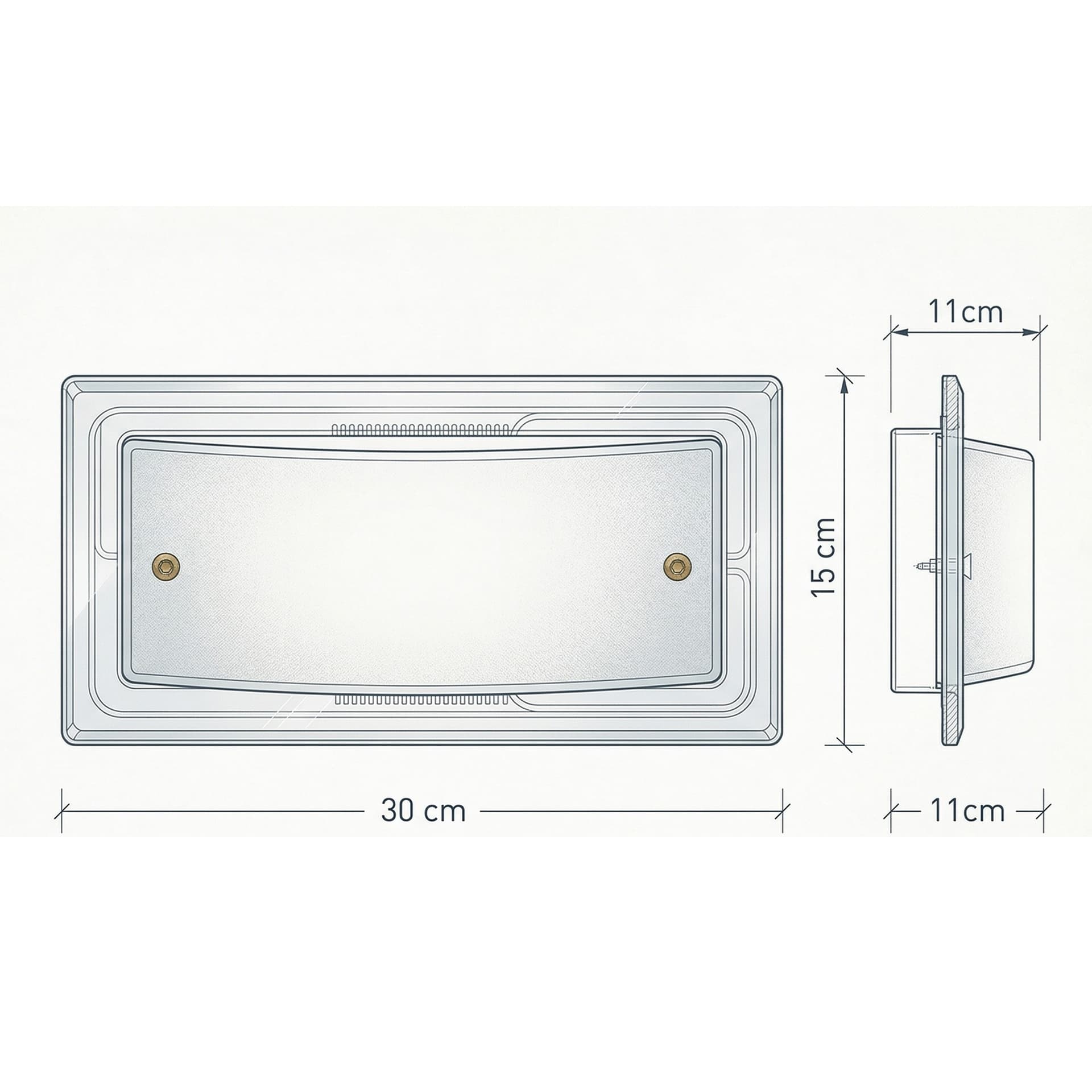 Applique rettangoalre ricurva bianca e trasparente 60 watt E27 - 3