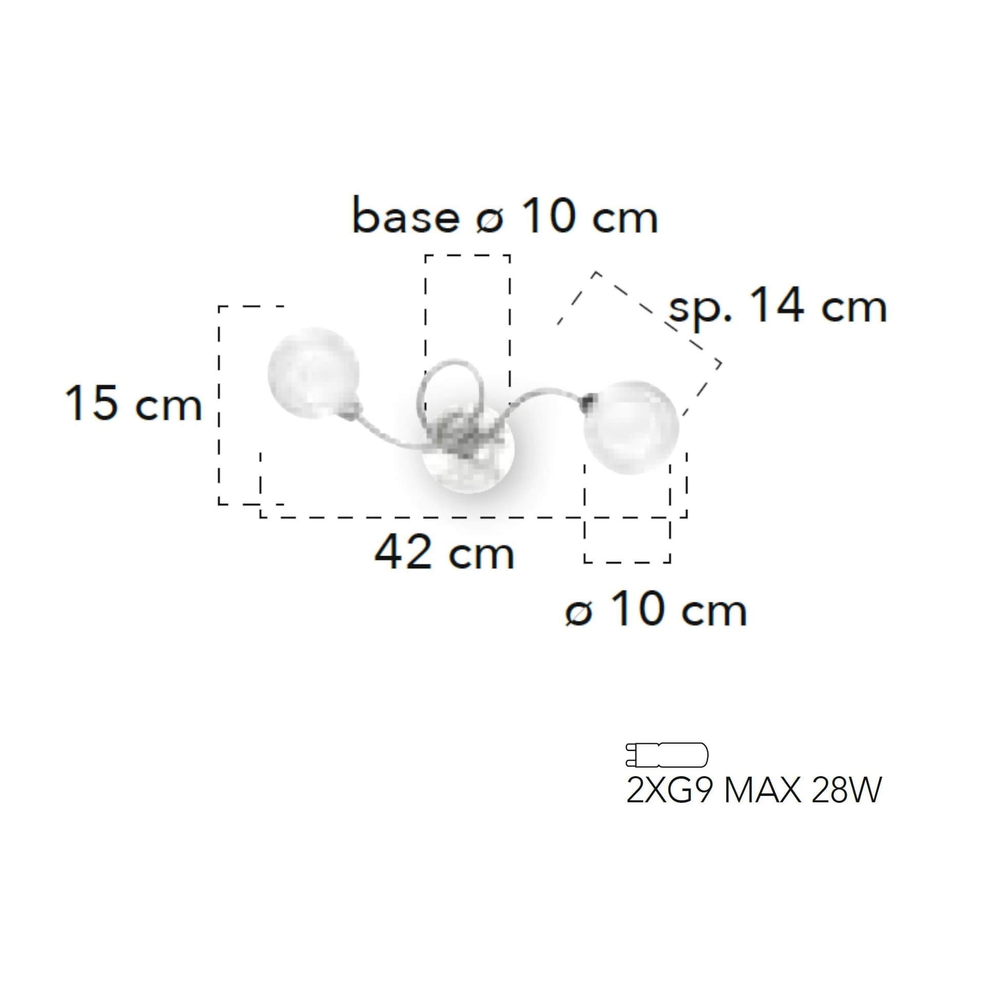Plafoniera da interno 28W 2XG9 a 2 emissioni cromo POST - 2