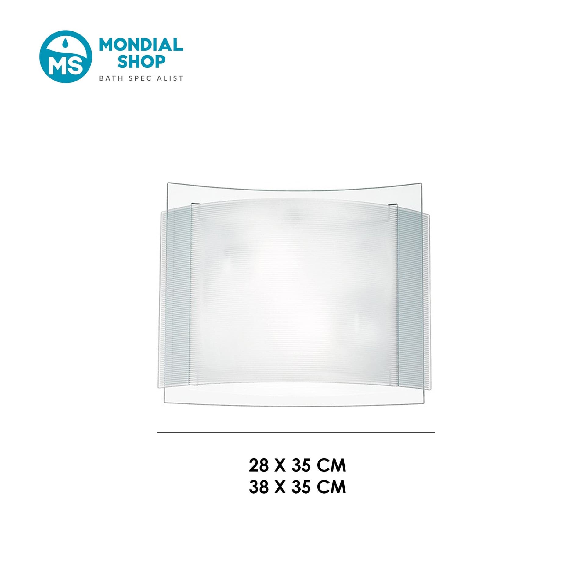 Lampada da soffitto disponibile in 2 misure in Vetro bianco rigato Quadrata 2XE27 3XE27 - 3