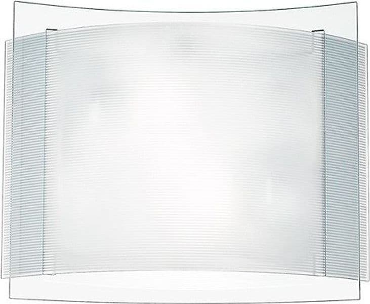 Lampada da soffitto disponibile in 2 misure in Vetro bianco rigato Quadrata 2XE27 3XE27 - 4