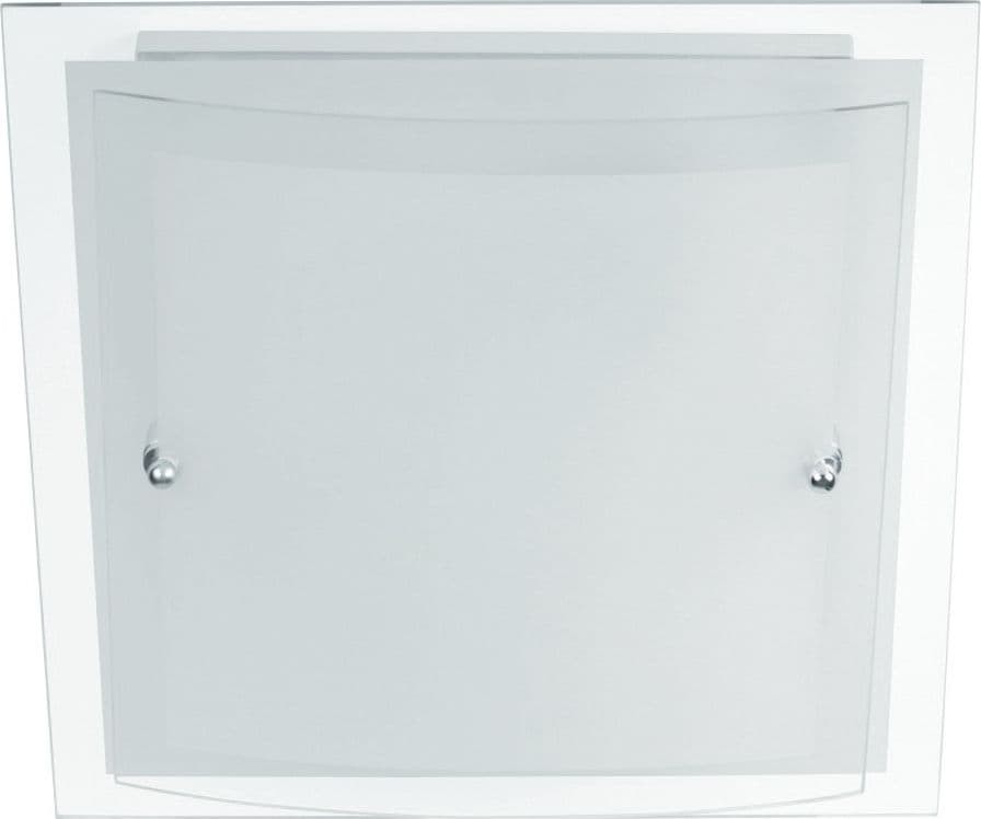 Plafoniera quadra bianca e con doppio vetro trasparente 60 watt E27 - 2