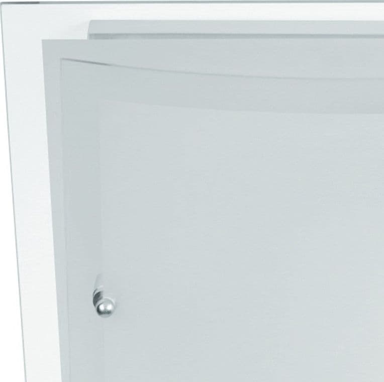 Plafoniera quadra bianca e con doppio vetro trasparente 60 watt E27 - 4