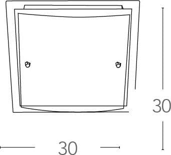 Plafoniera quadra bianca e con doppio vetro trasparente 60 watt E27 - 5