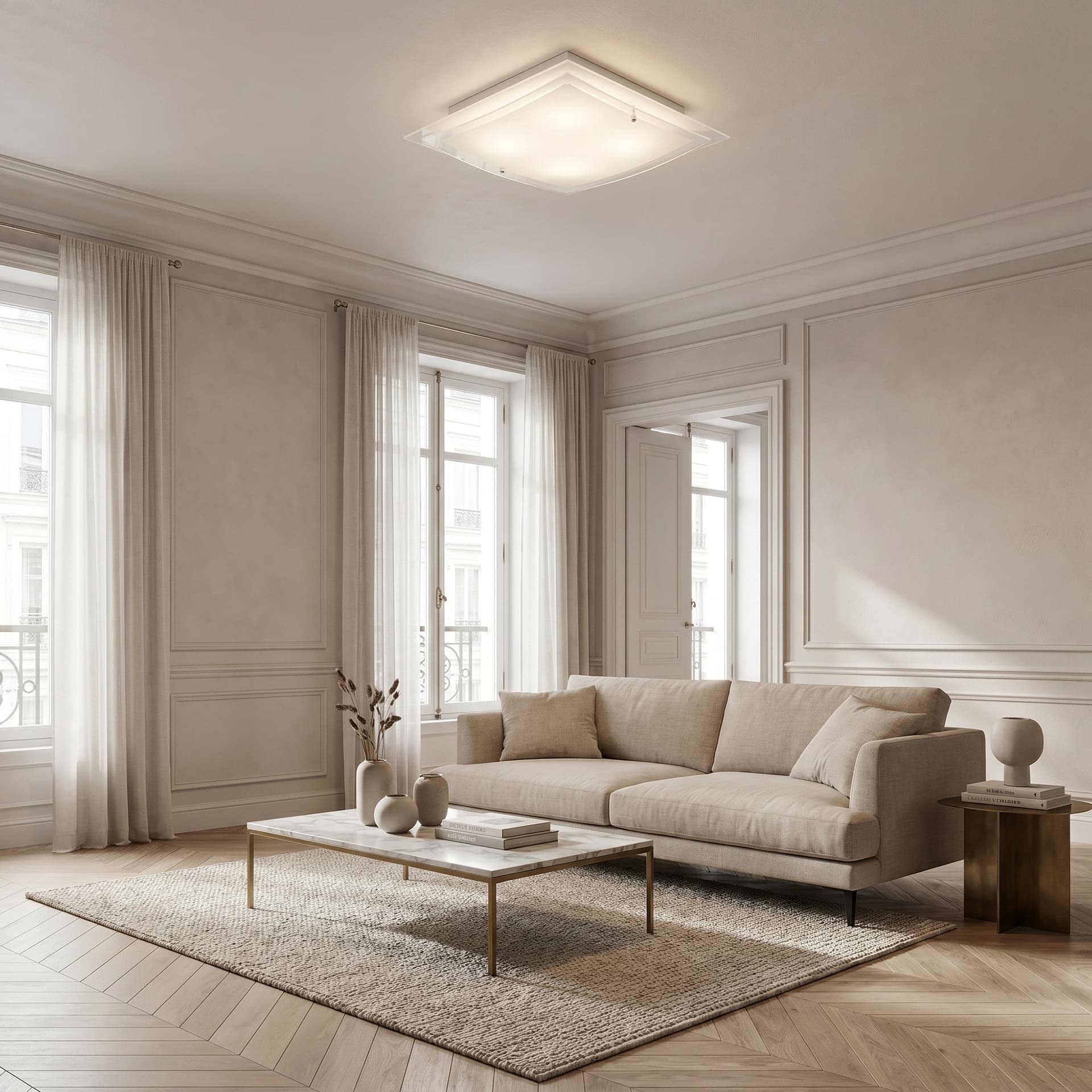 Plafoniera moderna Bianca 2xE27 Lampada da soffitto universale Per camere e uffici - 2