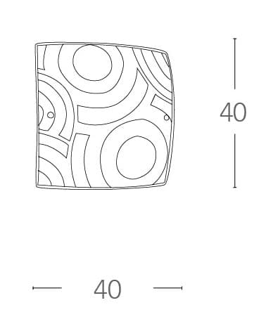 Plafoniera Quadrata Disponibile in 3 dimensioni In vetro graniglia Decoro a cerchi bianco 2X 3X 4XE27 - 9