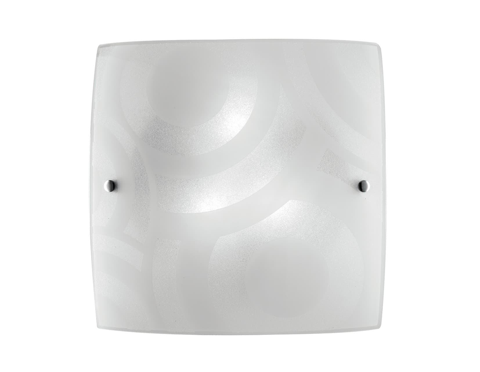 Plafoniera Quadrata Disponibile in 3 dimensioni In vetro graniglia Decoro a cerchi bianco 2X 3X 4XE27 - 4