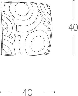 Plafoniera Quadrata Disponibile in 3 dimensioni In vetro graniglia Decoro a cerchi bianco 2X 3X 4XE27 - 6