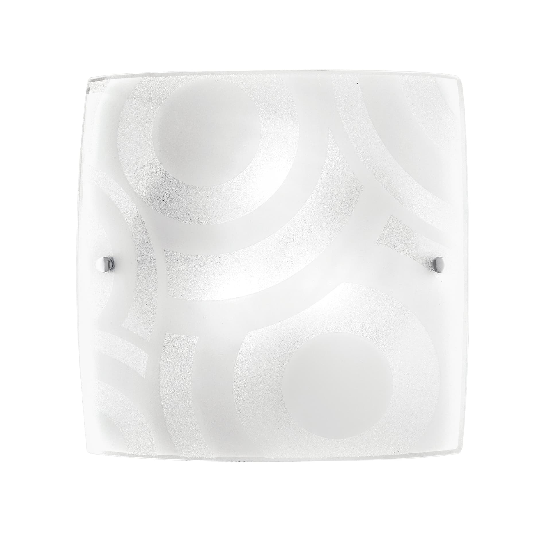 Plafoniera Quadrata Disponibile in 3 dimensioni In vetro graniglia Decoro a cerchi bianco 2X 3X 4XE27 - 8