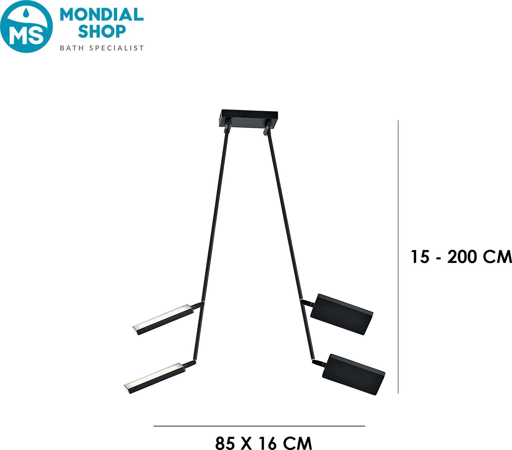 Plafoniera LED per interni Design moderno Disponibile in 4 varianti 2x17W Spot orientabile - 12