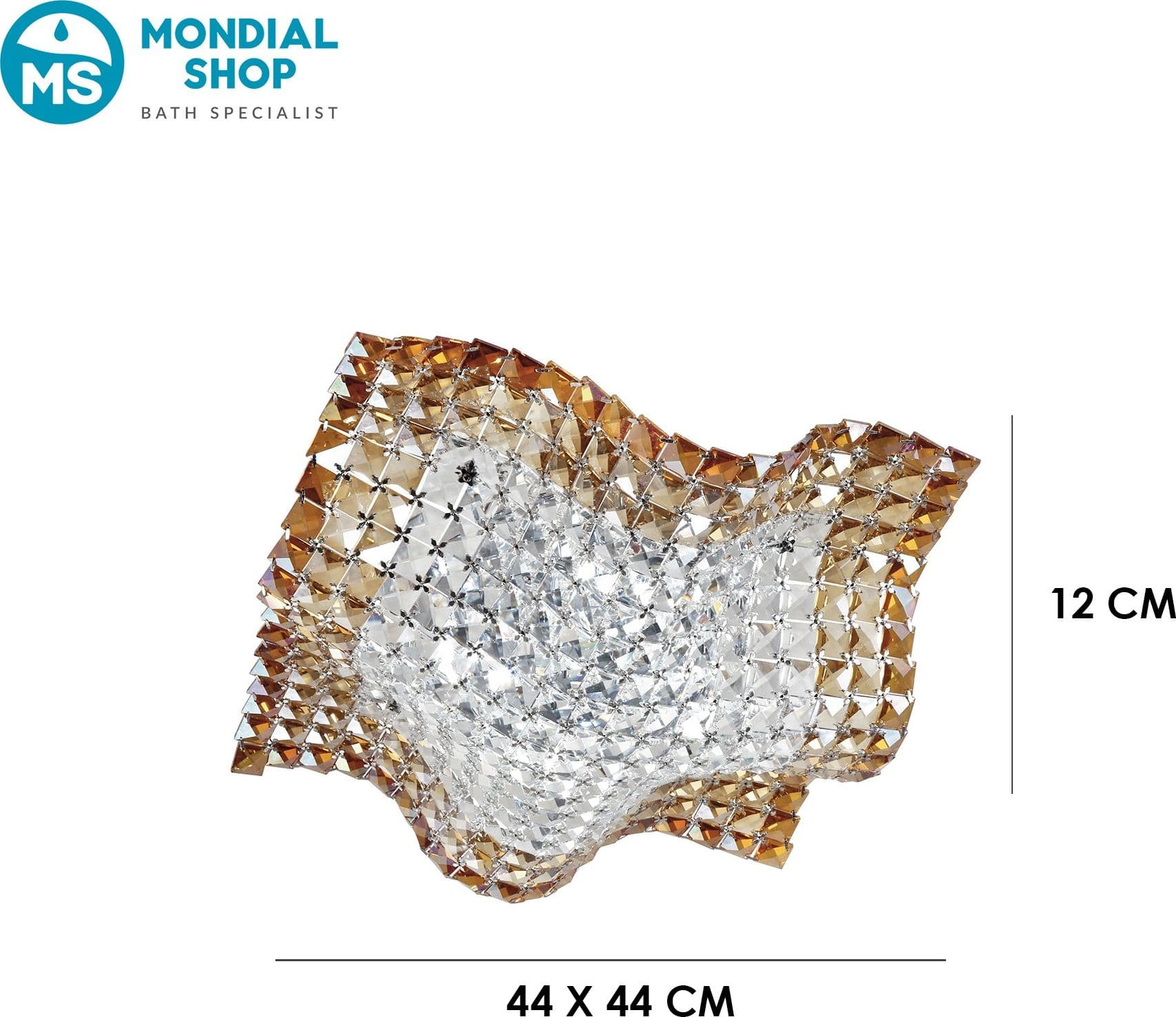 Lampada da Soffitto a onda per interni adatta a camere e living Cristalli K9 Color ambra Luce 4XG9 - 3