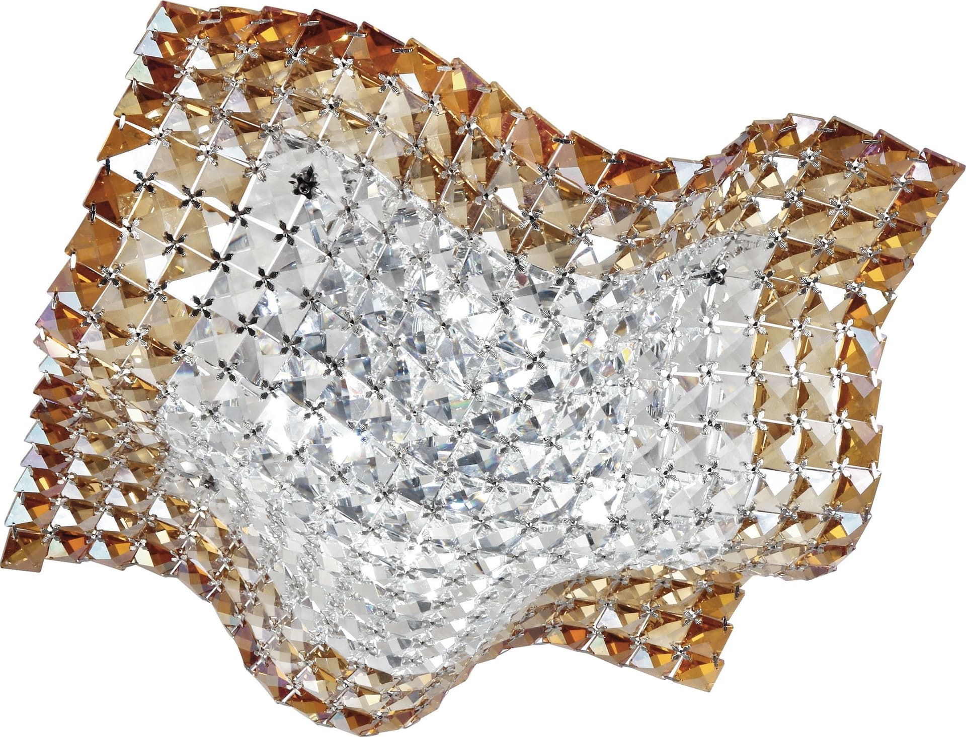 Lampada da Soffitto a onda per interni adatta a camere e living Cristalli K9 Color ambra Luce 4XG9 - 5