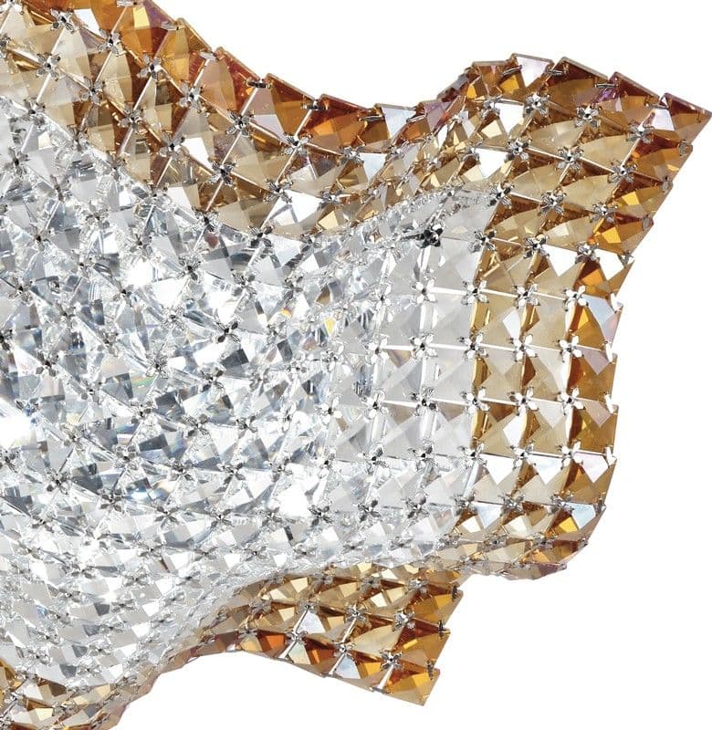 Lampada da Soffitto a onda per interni adatta a camere e living Cristalli K9 Color ambra Luce 4XG9 - 7