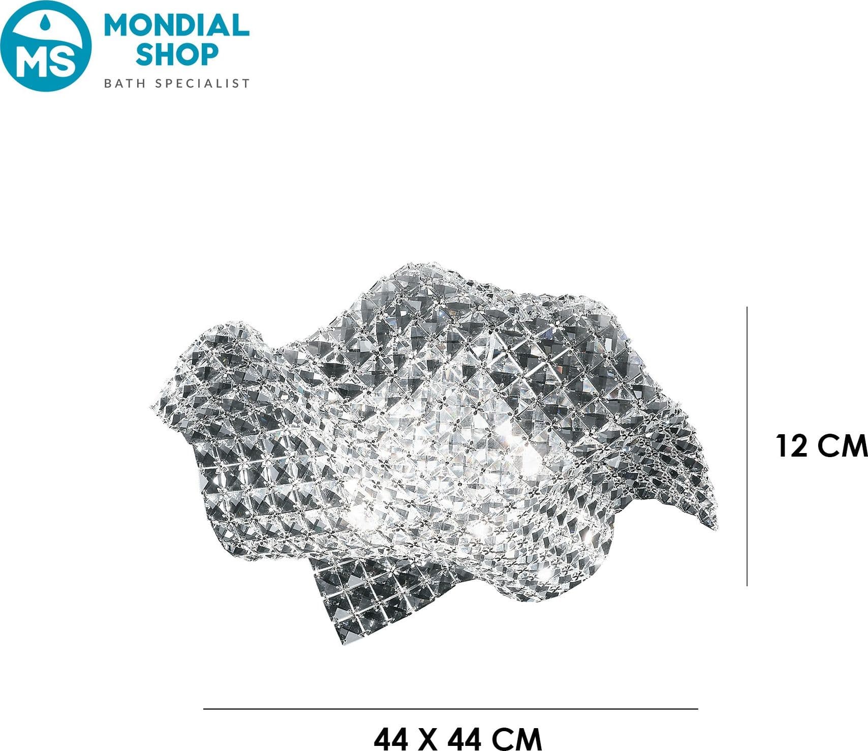 Plafoniera moderna Lampada per interni A onda con Cristalli K9 incastonati 4XG9 - 3