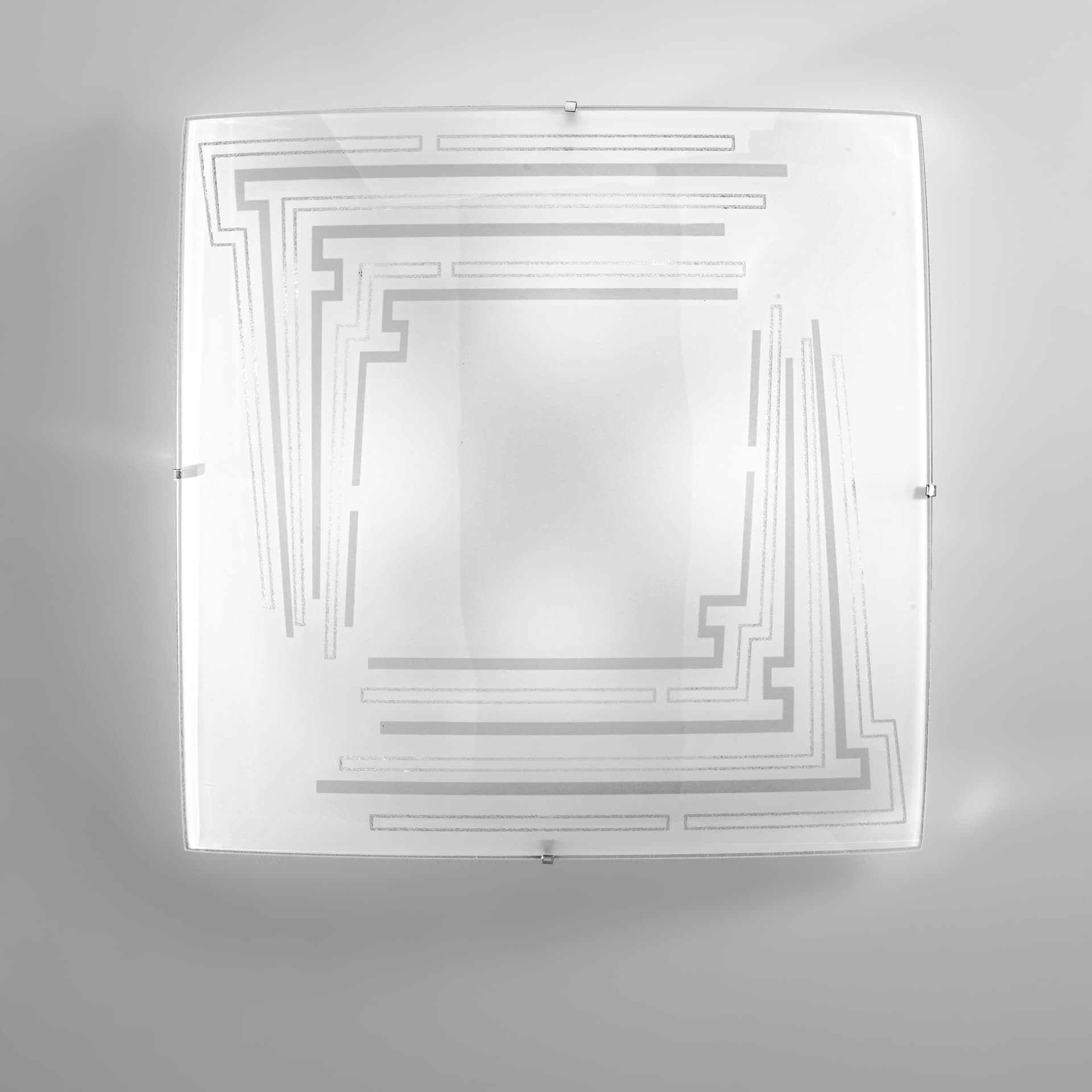 Plafoniera Quadrata brillantinata Disponibile in 3 varianti di dimensioni Adatta a camera da letto e salotti 2X 3X 4XE27 - 11