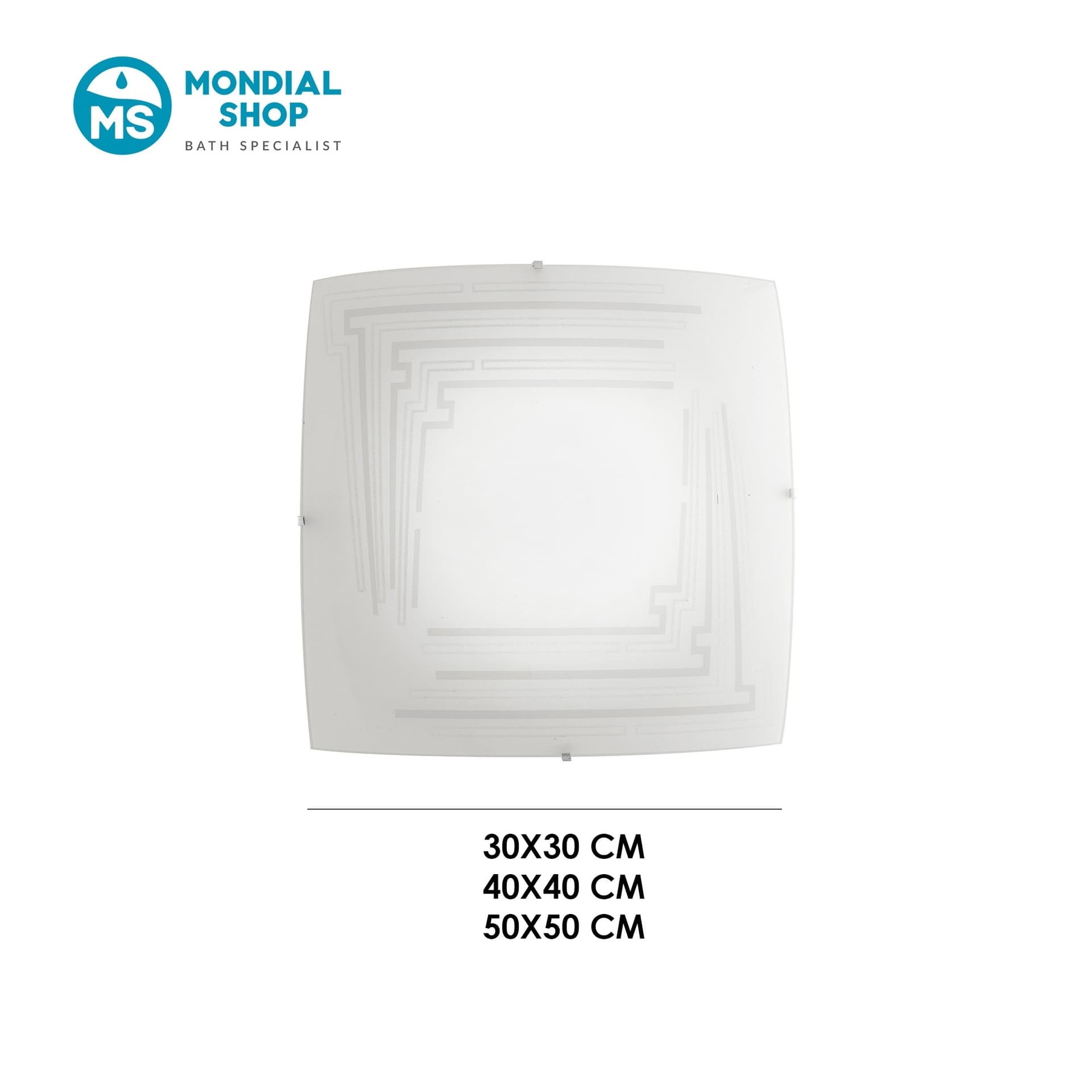 Plafoniera Quadrata brillantinata Disponibile in 3 varianti di dimensioni Adatta a camera da letto e salotti 2X 3X 4XE27 - 4