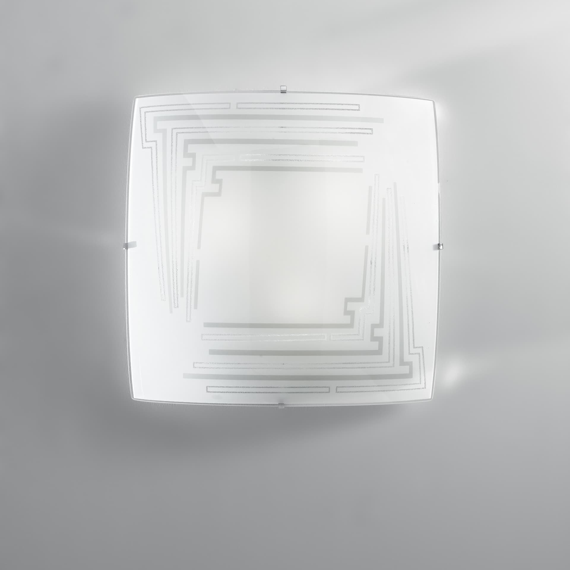 Plafoniera Quadrata brillantinata Disponibile in 3 varianti di dimensioni Adatta a camera da letto e salotti 2X 3X 4XE27 - 8