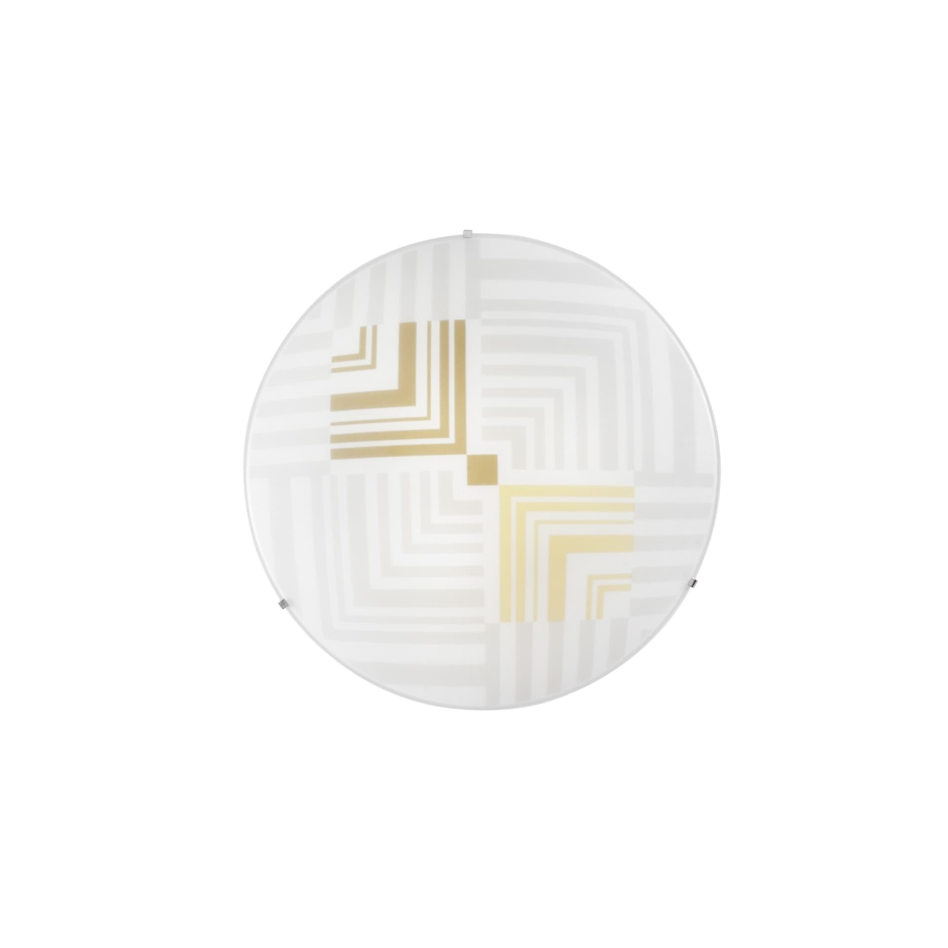 Plafoniera Tonda in vetro bianco Con decoro a frecce Lampada a Soffitto per camere e salotti E27 - 6