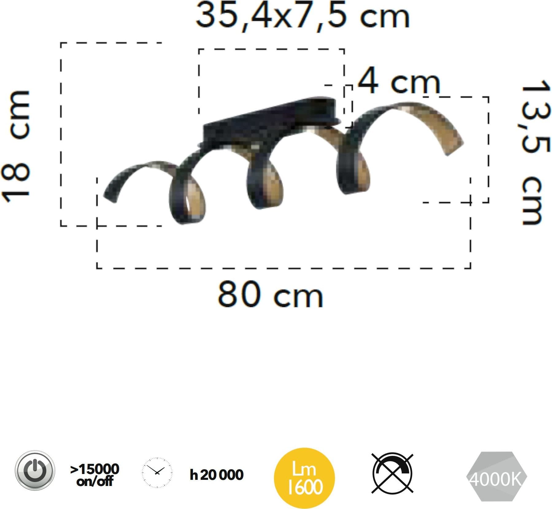 Plafoniera Moderna LED a spirale Nera o Bianca 20W - 4