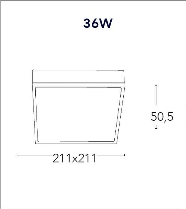 Plafoniera Quadrata Alluminio Bianco Soffitto Ribassato Led 36 watt Luce Naturale - 2