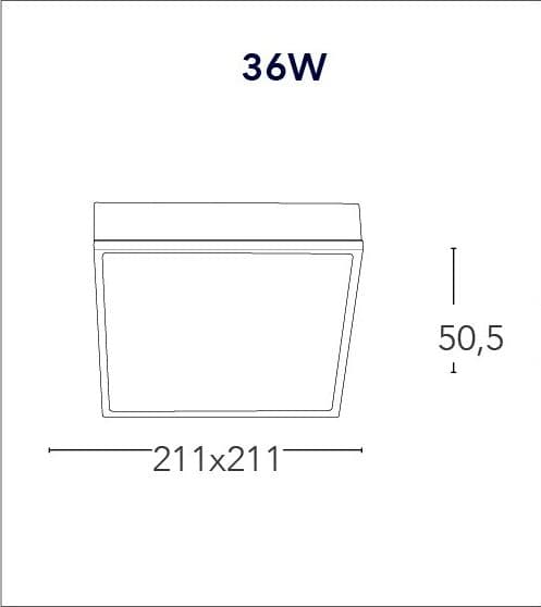 Plafoniera Quadrata Alluminio Bianco Soffitto Ribassato Led 36 watt Luce Naturale - 2