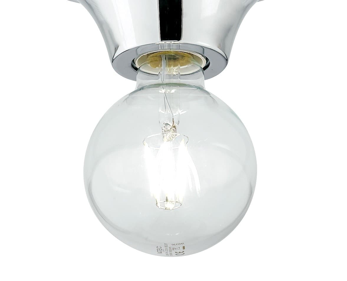 Plafoniera a soffitto per interno 60W E27 diametro 18cm cromo VISION - 3