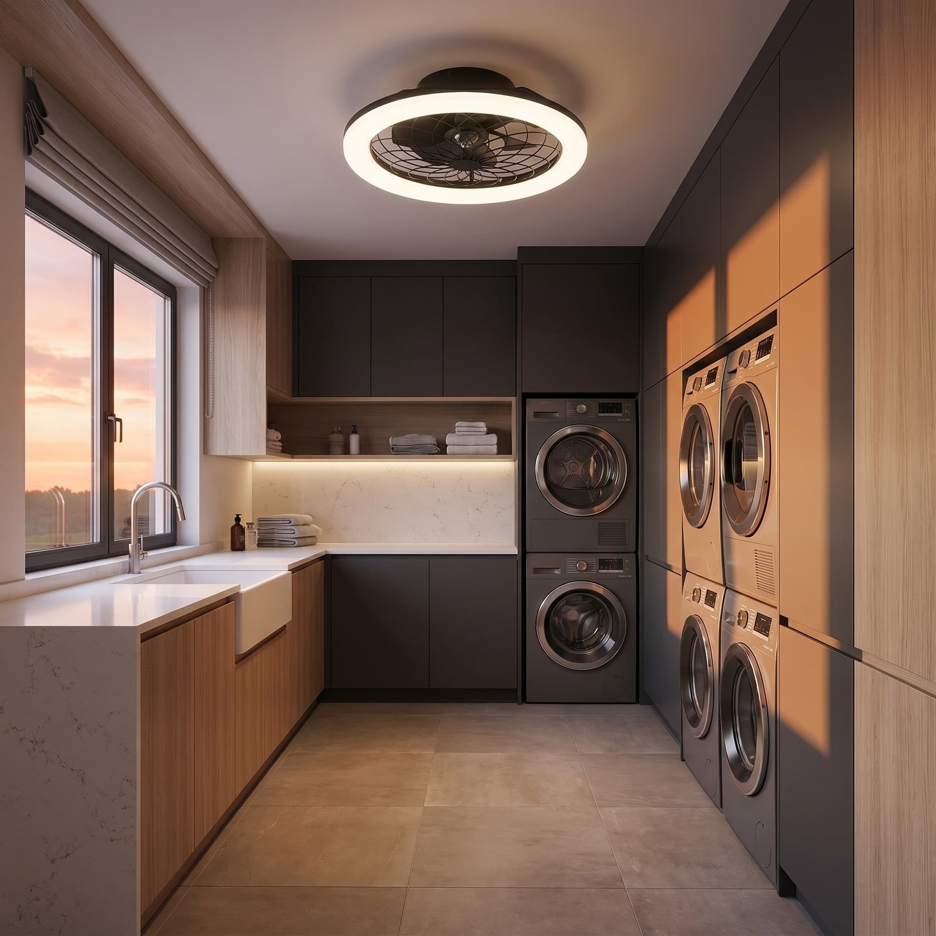 Plafoniera LED con Ventilatore e Telecomando Bianco o Nero