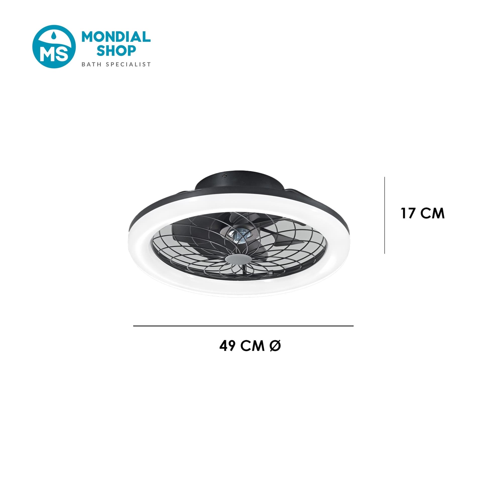 Plafoniera LED con Ventilatore e Telecomando Bianco o Nero - 3