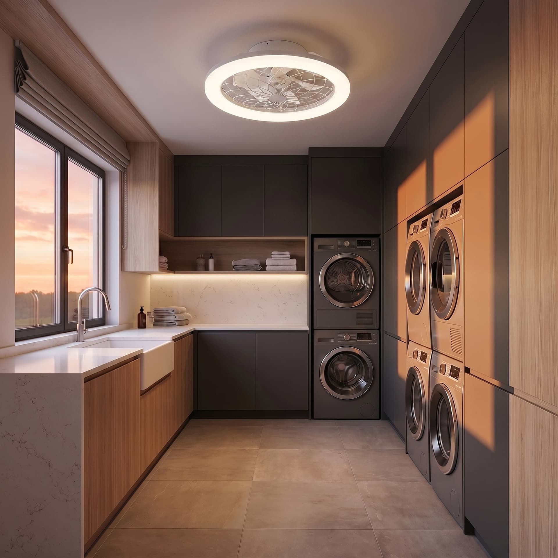 Plafoniera LED con Ventilatore e Telecomando Bianco o Nero - 4