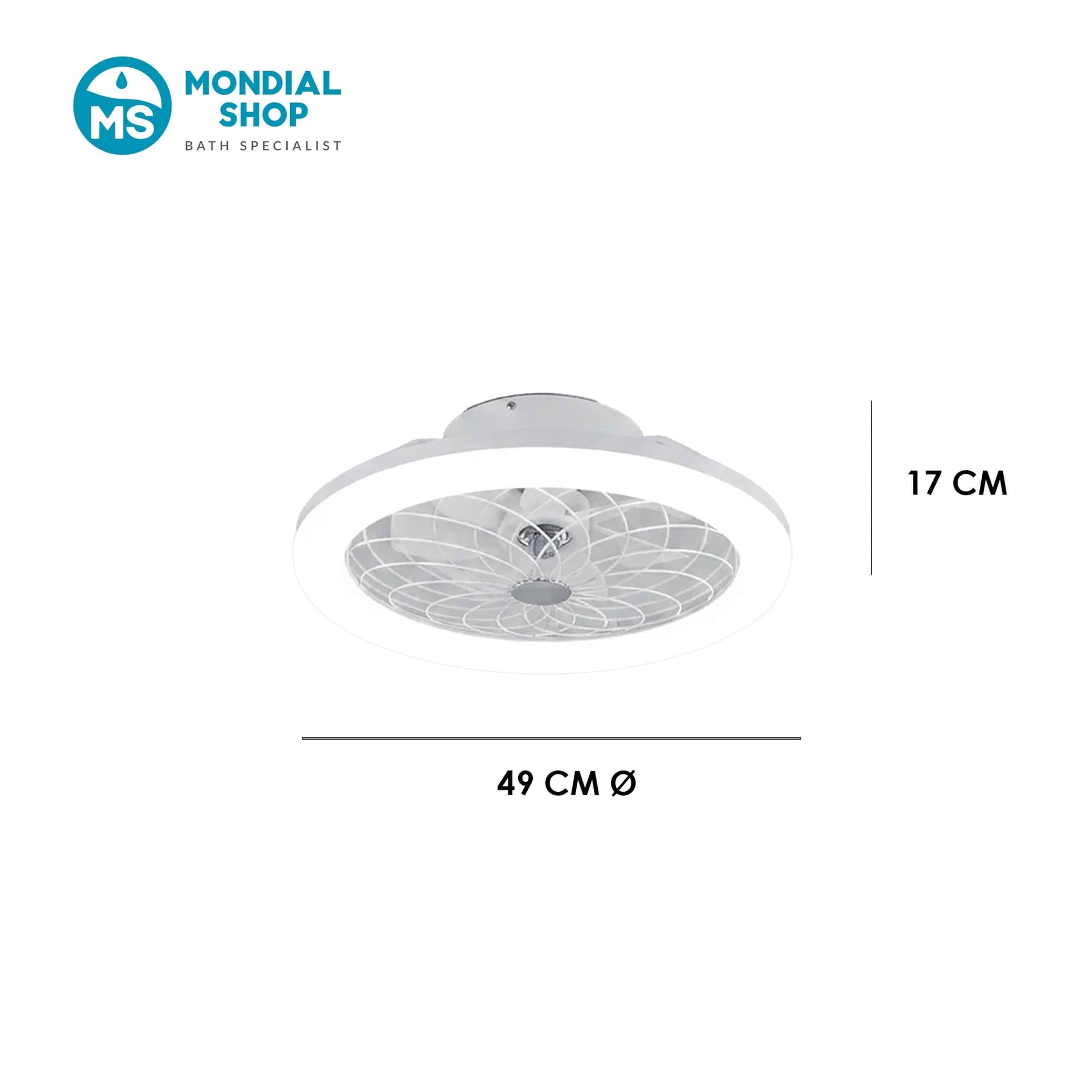 Plafoniera LED con Ventilatore e Telecomando Bianco o Nero - 6