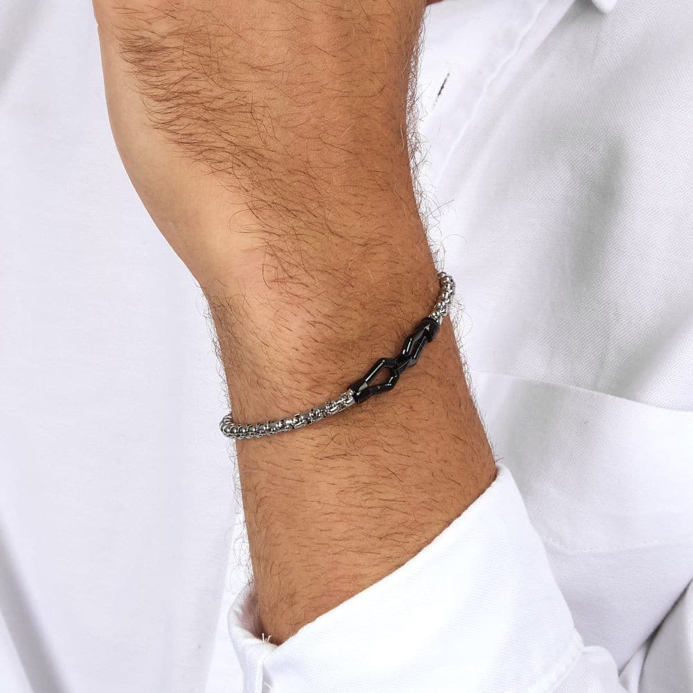Morellato Motown – Bracciale Uomo Silver e Nero (SALS91) - 5