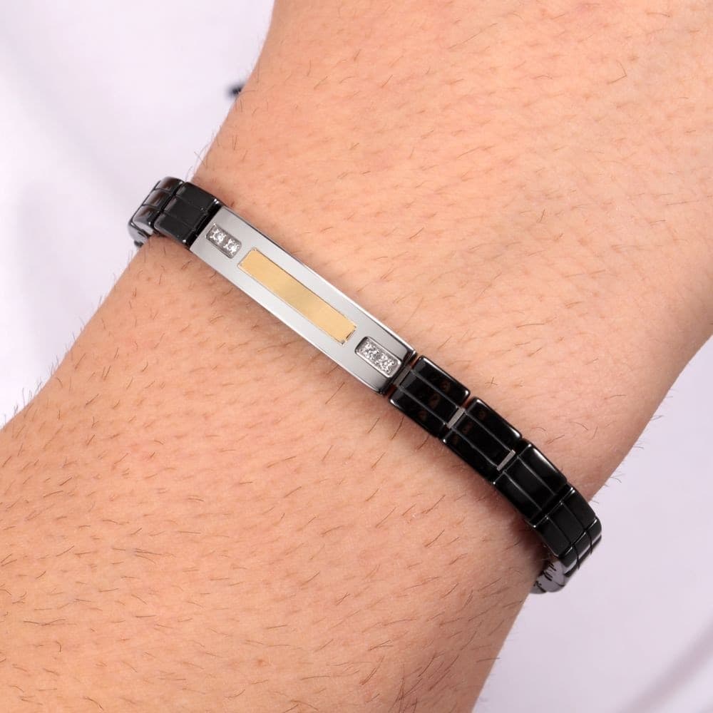 Bracciale Morellato Gold Uomo Silver Nero Oro (SATM11) - 5