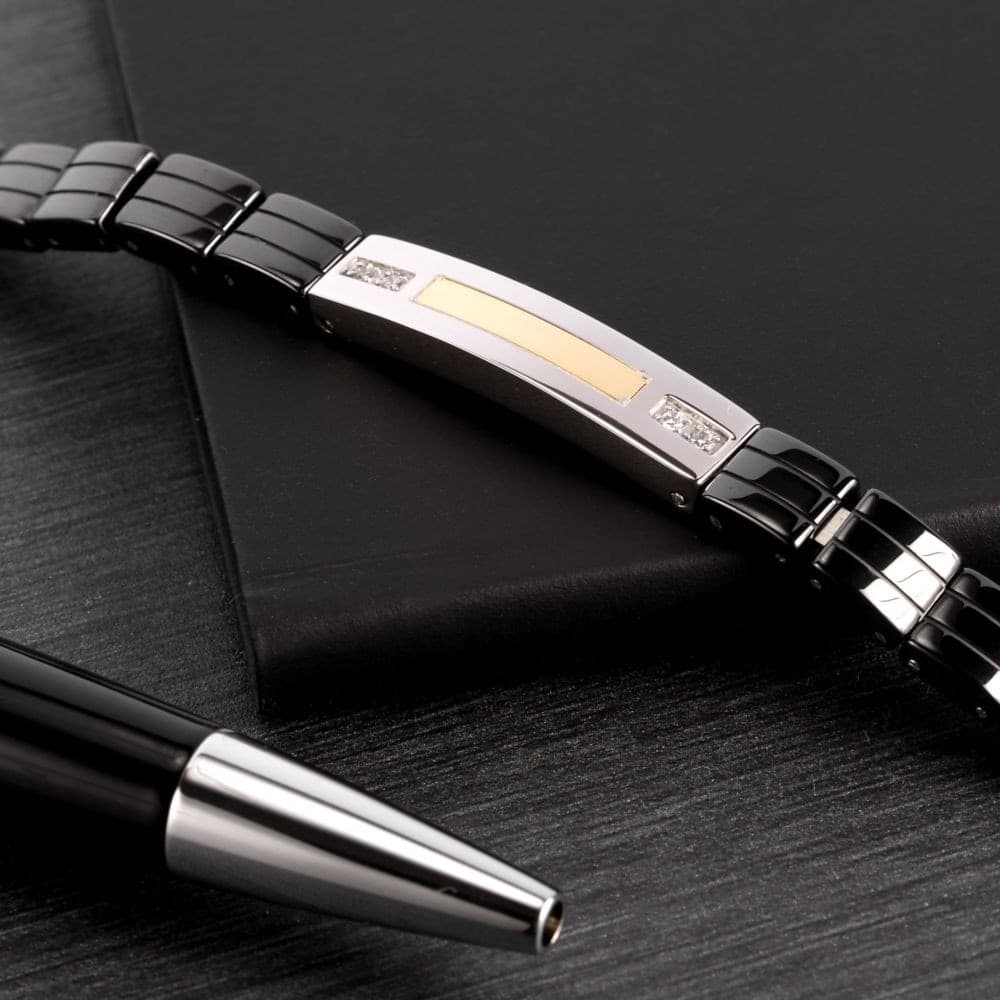Bracciale Morellato Gold Uomo Silver Nero Oro (SATM11) - 6