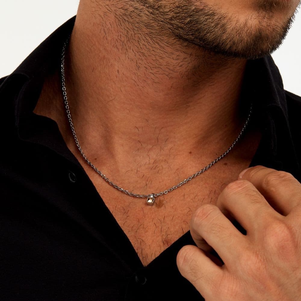 Collana Morellato Gold Uomo Acciaio Silver con Pendente Oro (SATM26) - 5