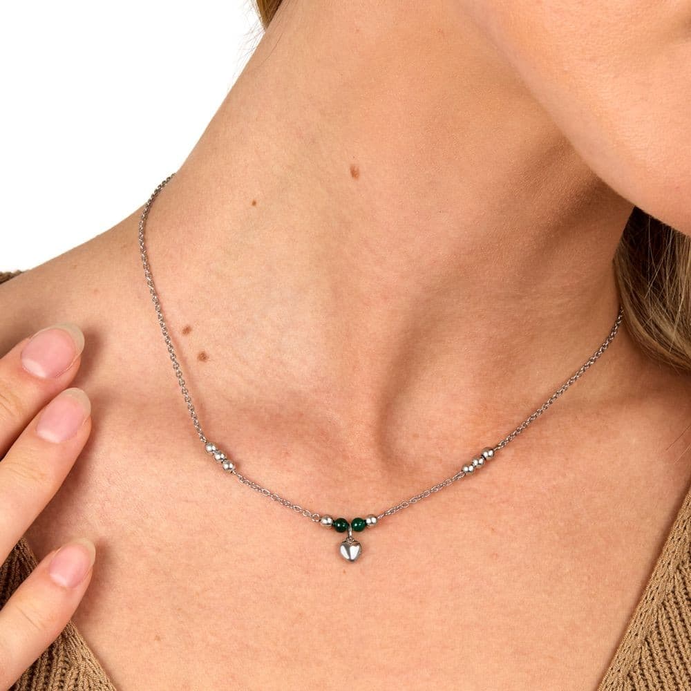 Morellato Talismani – Collana Donna Acciaio con Agata Verde e Cuore (SAIX20) - 6