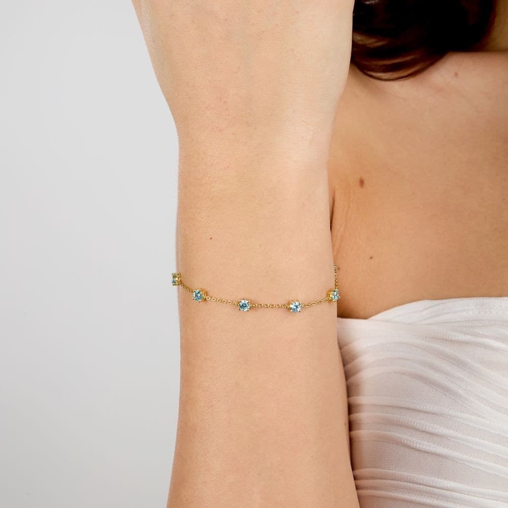 Bracciale Morellato Tesori Oro con Zirconi Azzurri (SAIW305) - 4