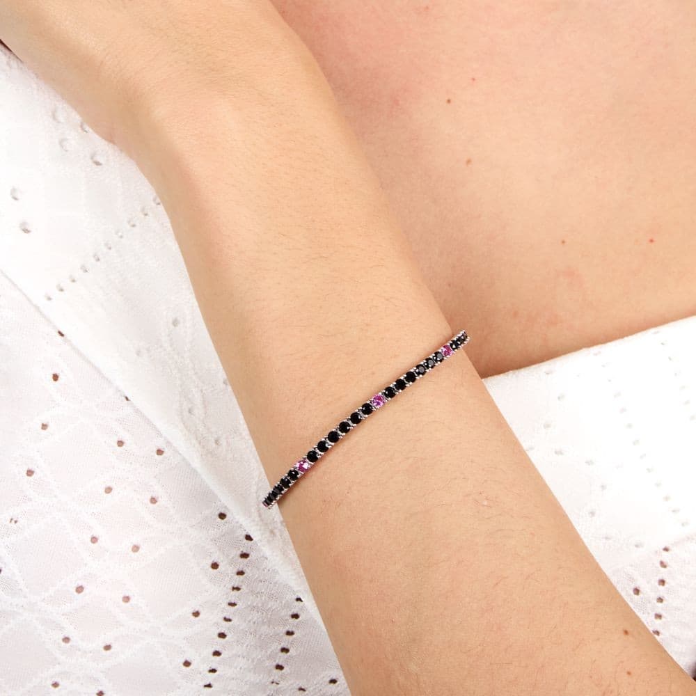 Bracciale Morellato Tesori Argento 925 Nero Rosa (SAIW259) - 5