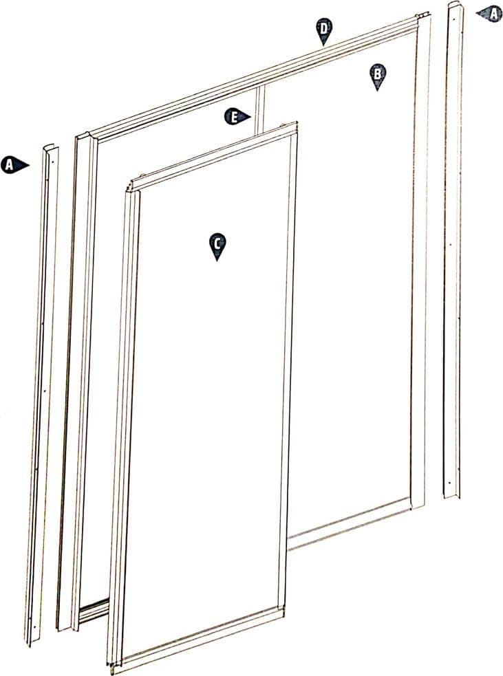 Ogomondo Porta Doccia Scorrevole Slide per Box Nicchia Due Ante Cristallo Temprato Varie Misure - 3