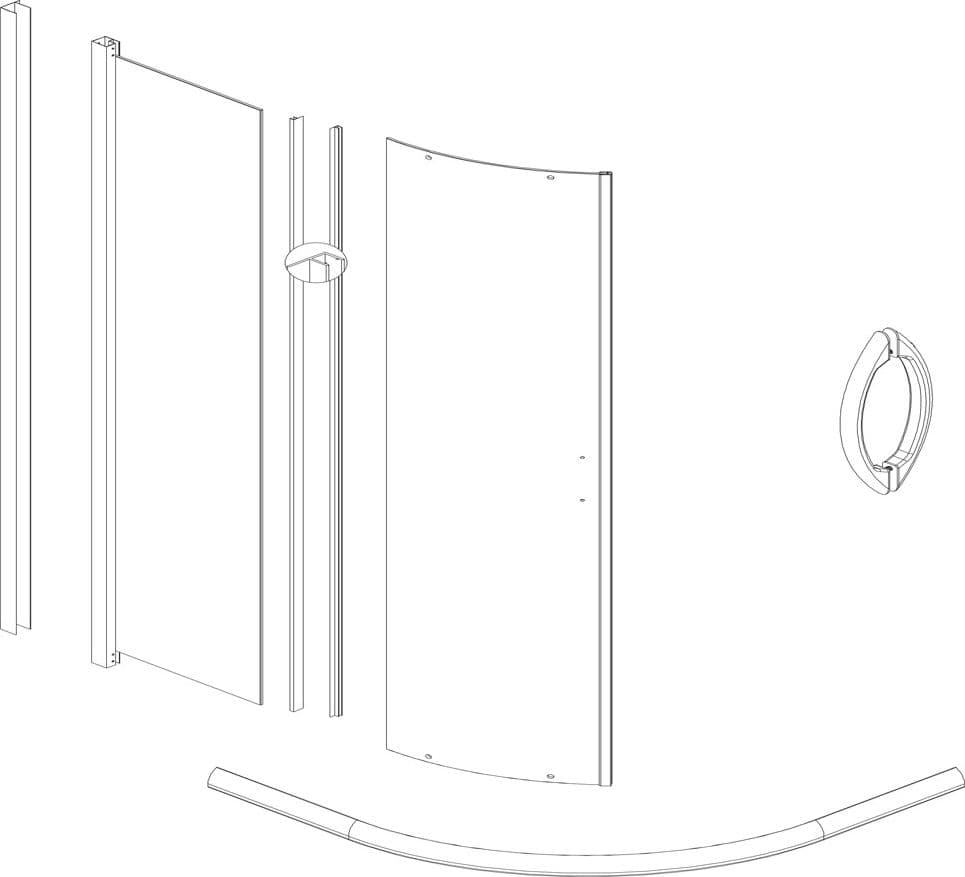 OGOMONDO Box Doccia Semicircolare Circle Due Ante Scorrevoli Cristallo Temprato Varie Misure - 4