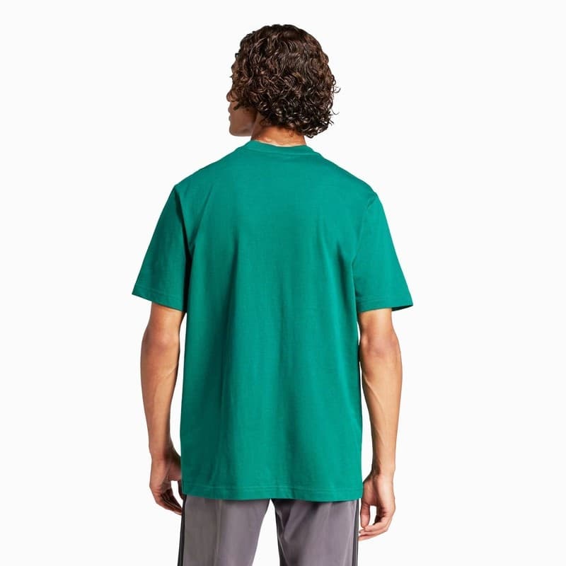 T-shirt Adidas Uomo in Cotone con Logo Ricamato Verde - 2